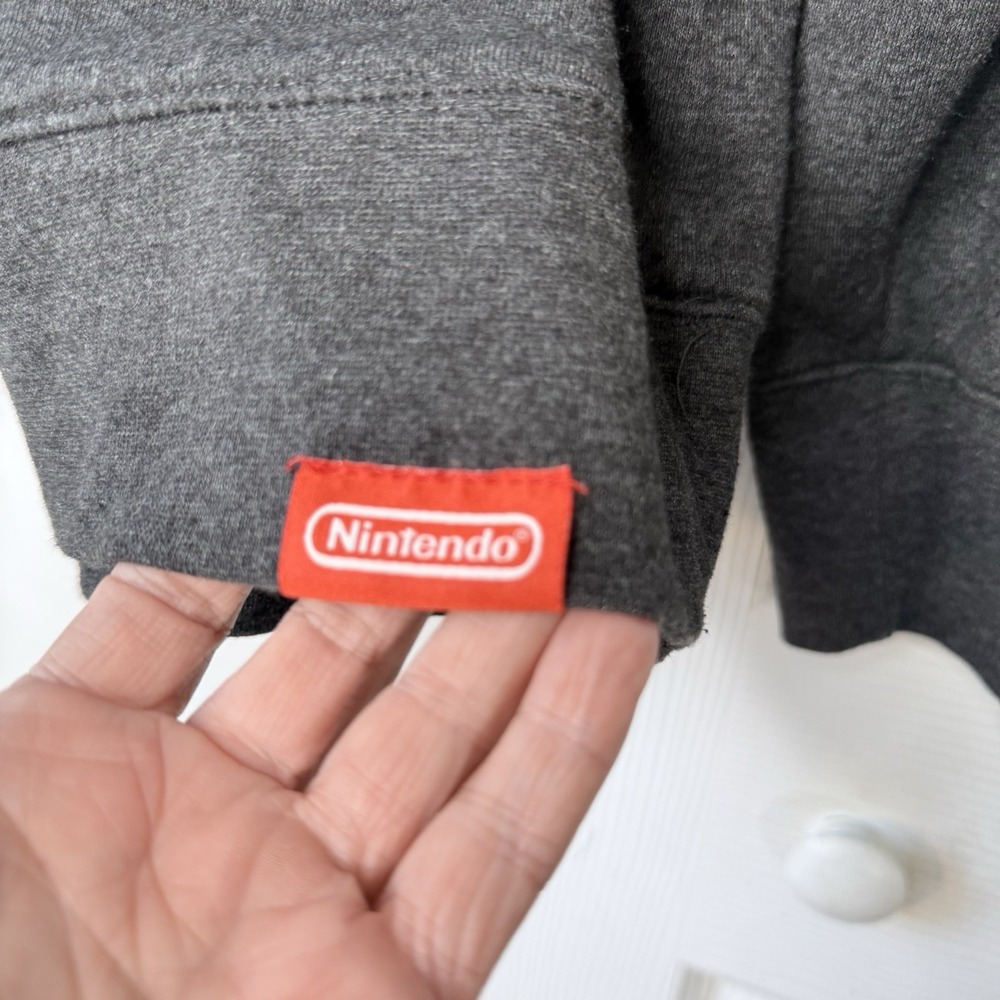 Nintendo NY New York Racetrack Logo Gray Crewneck Sweatshirt Pullover Men XL - Picture 5 of 9